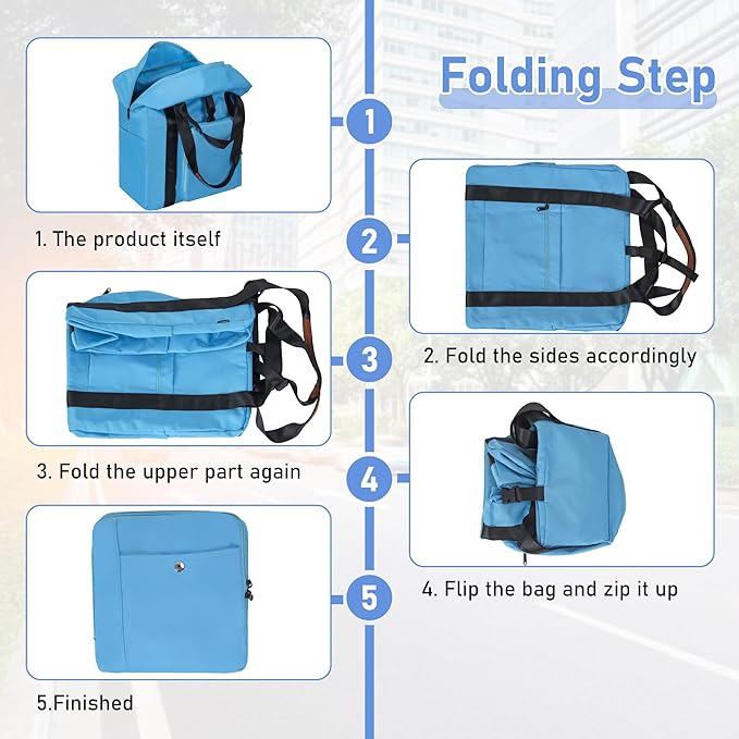 TORIBIO Durable Backless Booster Car Seat Travel Bag, Compatible with Cosco Topside Backless Booster Car Seat and Gb Pockit Stroller, Airplane Gate Check Tote Bag, Blue