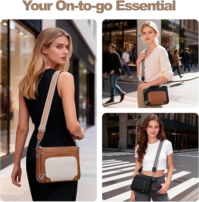 Anti-Theft Crossbody Purse for Women, Crossbody Shoulder Bag with Built-in Wallet & RFID Blocking for Travel Workout