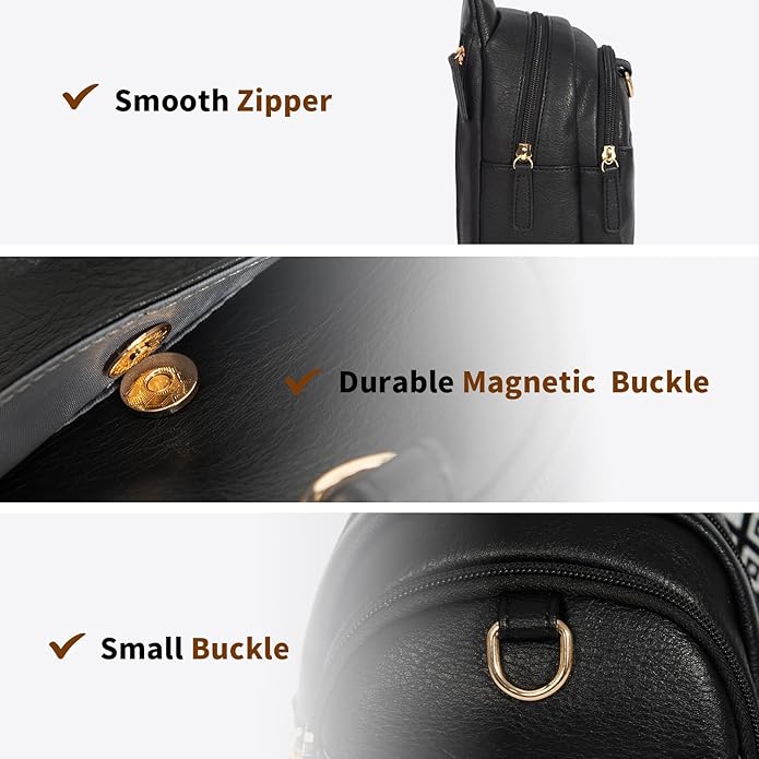 Crossbody Bags for Women Sling Bag Anti Theft PU Leather Travel Chest Purse Small Adjustable Strap Fits Large Phone