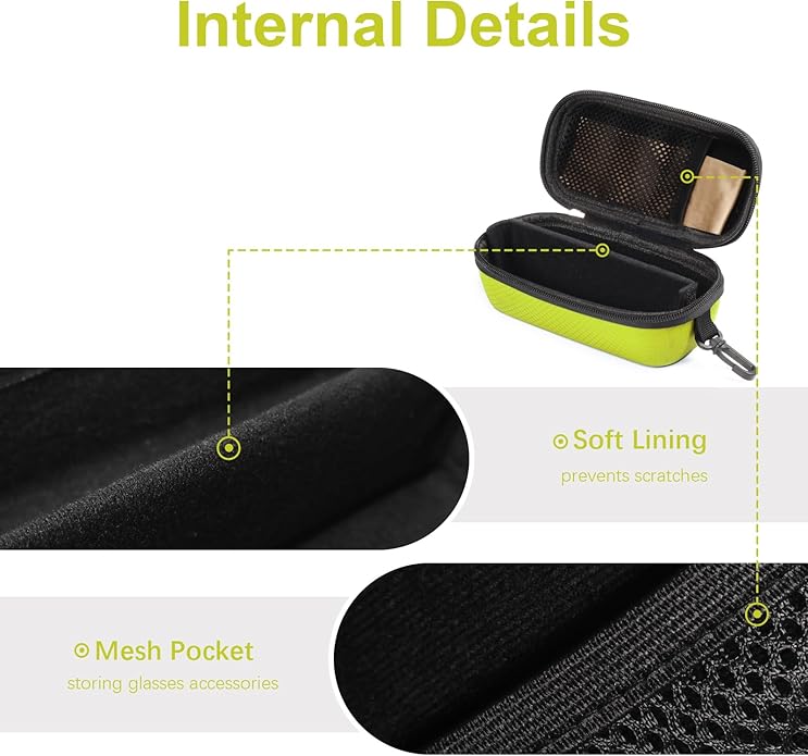 Bukere Double Eyeglasses Case with Adjustable Slots, EVA Hard-shell Travel Dual Glasses Sunglasses Organizer for Men Women
