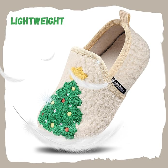 WateLves Kids Toddler Slippers Boys Girls House Shoes Slip on Sock Slippers Lightweight Winter Indoor Outdoor Walking Shoes