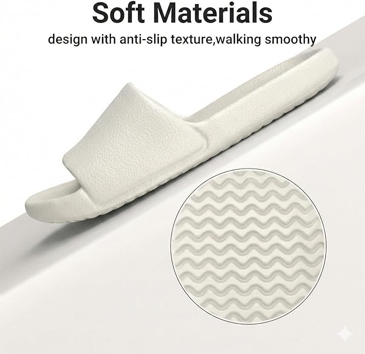 Shower Shoes for Women & Men - Non-Slip House Slippers - Cloud Comfort Slides - Quick-Dry, Arch Support - Perfect for Bathroom, Beach, Pool, Travel