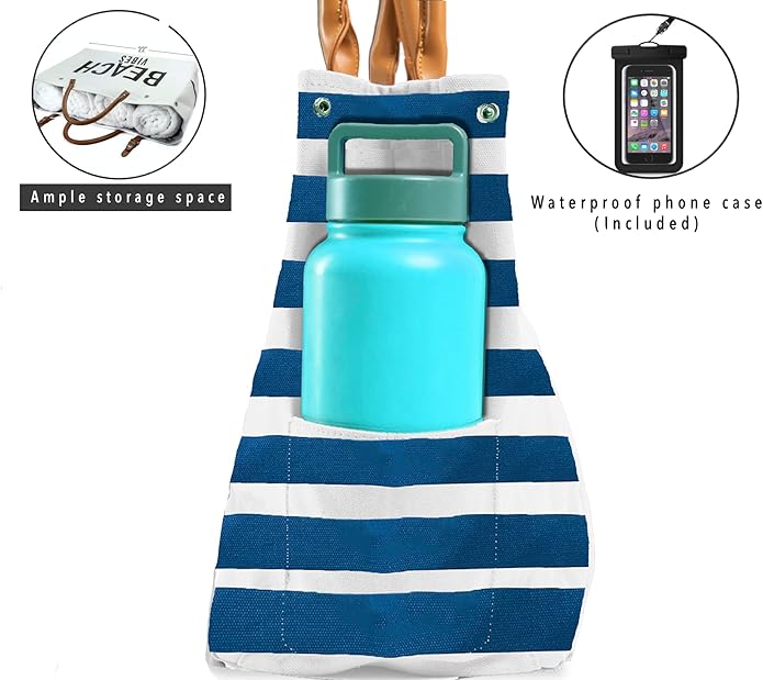 Keho Waterproof Beach Bag with Pockets For Women (Sandproof)