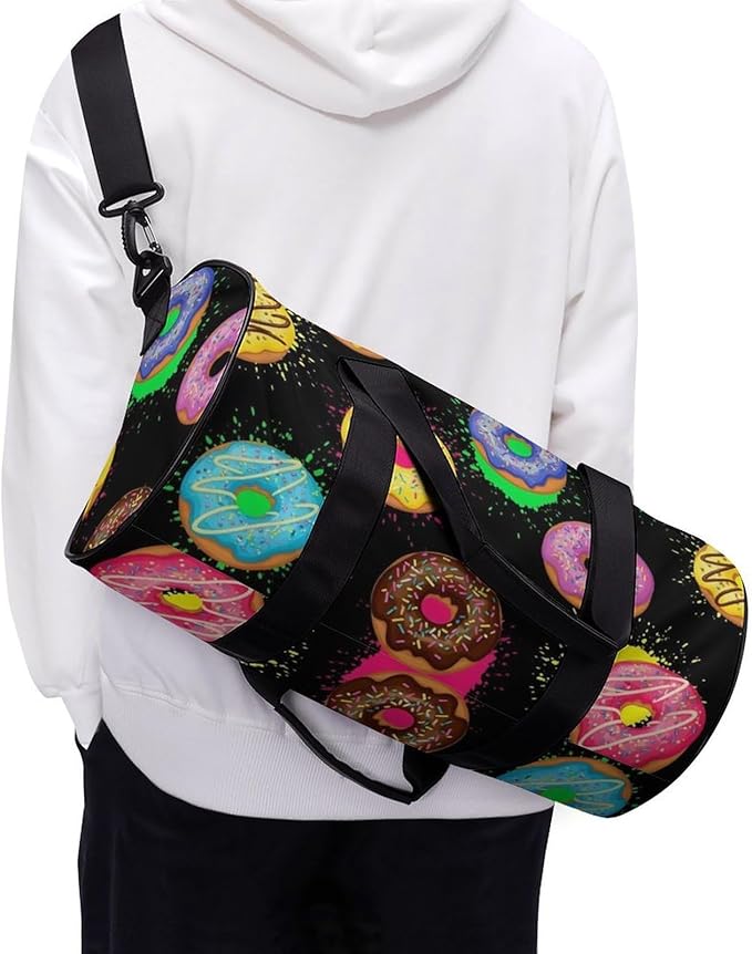 Gym Sports Travel Workout Bag Splash Doughnut Donut Dance Yoga Gymnastics Bag Basketball Football Weekender Bags for Men Women