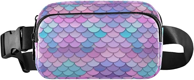 Colorful Mermaid Scale Fanny Pack for Women Men Water Resistant Fashion Waist Packs with Adjustable Strap Belt Bag for Travel Workout Jogging Hiking 21219388