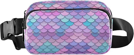Colorful Mermaid Scale Fanny Pack for Women Men Water Resistant Fashion Waist Packs with Adjustable Strap Belt Bag for Travel Workout Jogging Hiking 21219388