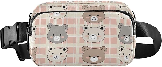 Kawaii Bear Fanny Pack for Women Men Water Resistant Fashion Waist Packs with Adjustable Strap Belt Bag for Travel Workout Jogging Hiking 21219061