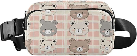 Kawaii Bear Fanny Pack for Women Men Water Resistant Fashion Waist Packs with Adjustable Strap Belt Bag for Travel Workout Jogging Hiking 21219061
