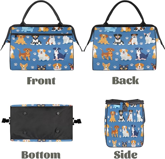 Multipurpose Duffle Bag, Waterproof Carry On Bag with Spacious Design, Puppy Dogs Pattern Gym Bags, 15.2x8.3x11.6in