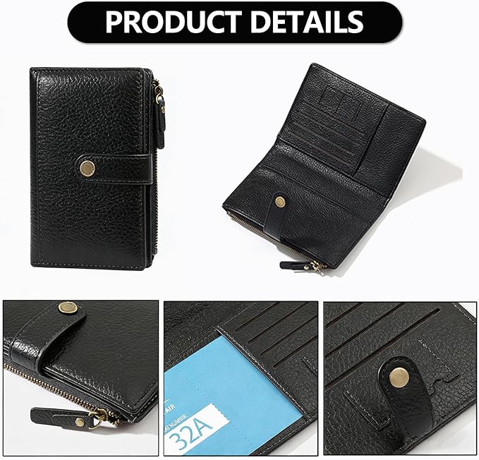 Slim RFID Blocking Passport Holder Wallet,PU Leather Travel Card Organizer,Lightweight Passport Case for Women Men (Black)