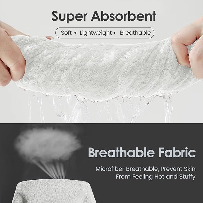 JML Microfiber Bath Towels Set of 2, 30 in x 60 in, Oversized, Ultra Soft, Super Absorbent, Fast Drying, No Fading Large Bathroom Towel Set for Sport, Travel, Fitness, SPA,Yoga (Coral Fleece - White)