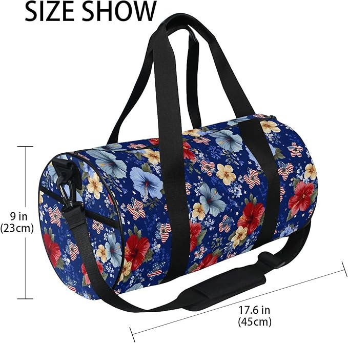 MNSRUU Sports Duffel Bags, Flowers Athletic Gym Bag Overnight Workout Travel Tote Luggage for Men Women Yoga