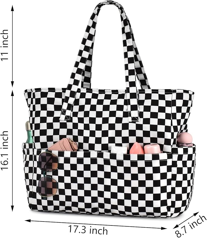 oscaurt Beach Bags for Women Large Waterproof Sandproof Beach Tote Swim Pool Bag with Zipper for Travel Vacation Essentials