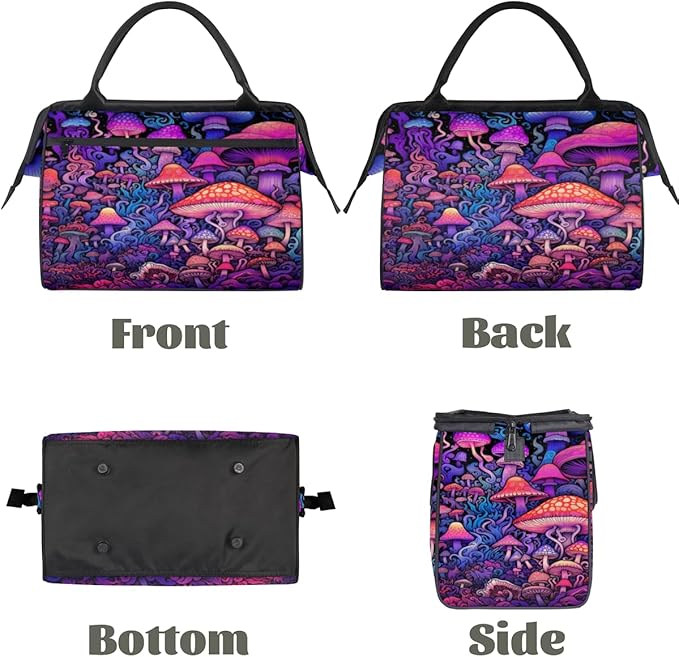 Mushroom Forest Overnight Weekender Bag for Women Men Travel Duffel Bags Waterproof Luggage Carry on Sports Yoga Gym Bag