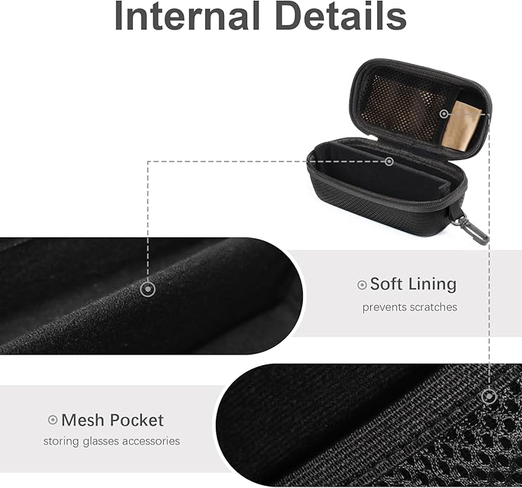 Bukere Double Eyeglasses Case with Adjustable Slots, EVA Hard-shell Travel Dual Glasses Sunglasses Organizer for Men Women