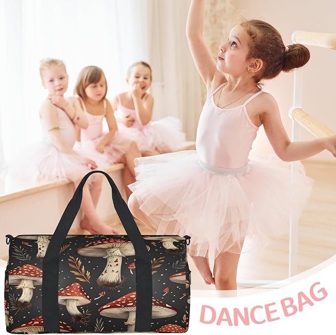 Boho Mushroom Travel Duffle Bag for Women Men, Overnight Weekender Bag, Carry on Tote for Sport Gym
