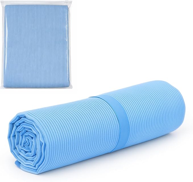 Microfiber Beach Towel, Lightweight Quick Dry Pool Towel, Super Absorbent Soft Bath Towel for Swimming, Gym, Travel, Camping & Outdoor, Sand Free, Compact and Large 9.5" x 9.5", Blue