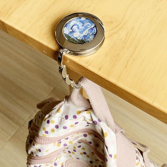 KSMD Purse Hooks for Table & Bars, Portable Handbag Holder - Foldable Table Hook Hanger (Starry Night)