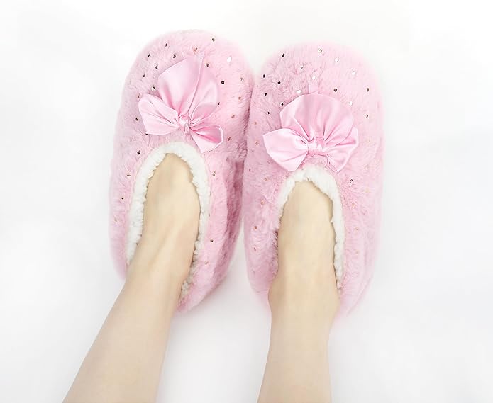 Panda Bros Slipper Socks for Women Grippers, Fuzzy Cozy Fleece Slipper Socks, Soft, Warm House Slippers