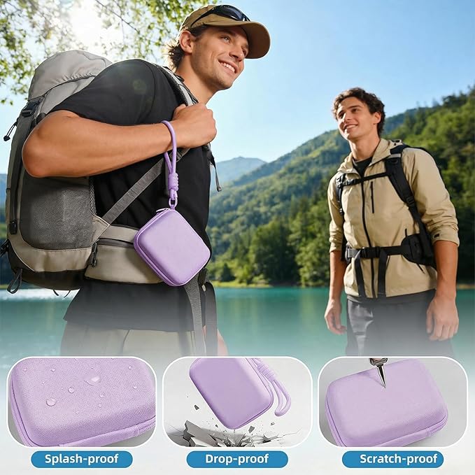 Digital Camera Case Compatible with VAHOIALD FHD 1080P/ for CAMKORY Digital Point and Shoot/for KODAK PIXPRO FZ45-BK 16MP Vlogging/for IWEUKJLO/for Nsoela, Holder for SD Card More (Purple)