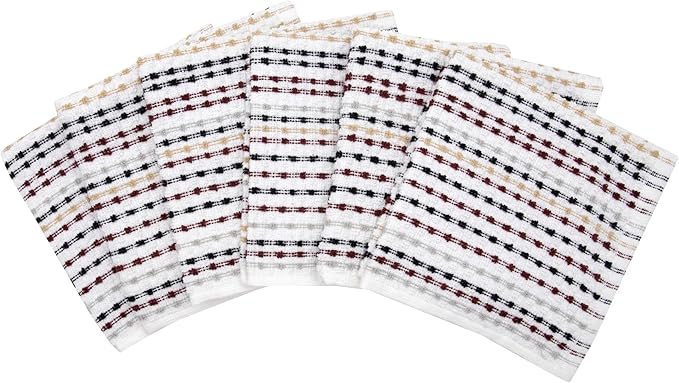 Ritz Pebble Bar Mop Towels: Highly Absorbent and Super Soft, 100% Cotton, Durable Super Absorbent Kitchen Bar Towels for Wiping Tables and Counters, 12x12, 6-Pack, Neutral