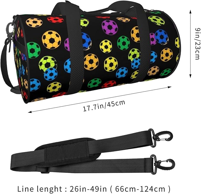 Duffel Bag Foldable Gym Bag Colorful Football for Men Women Duffle Bag Lightweight with Inner Pockets for Travel Sports