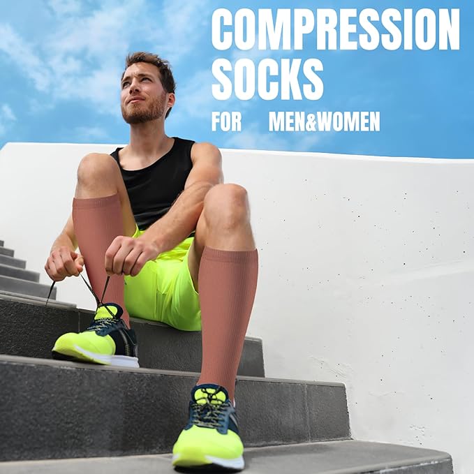 bropite Compression Socks for Women & Men 8 Pairs Circulation-Compression Socks 20-30 mmhg-Best for Running,Nurse,Travel,Yoga