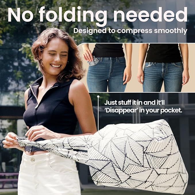 Nanobag Ultralight Foldable Tote for Women & Men, Reusable Grocery & Travel Bag, Packable Collapsible Compact Market Essential (Standard Pixels)