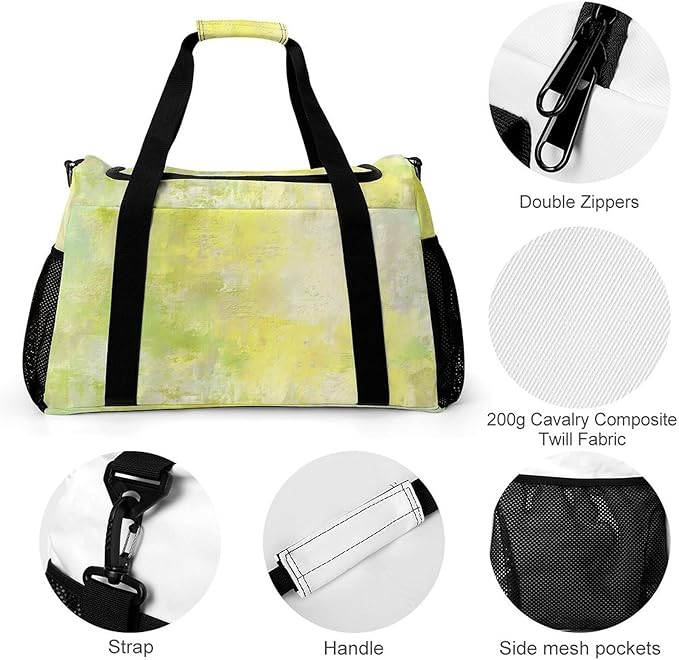 Pistachio Green Duffle Bag Gym Bag for Workout Travel Tote with Detachable Straps