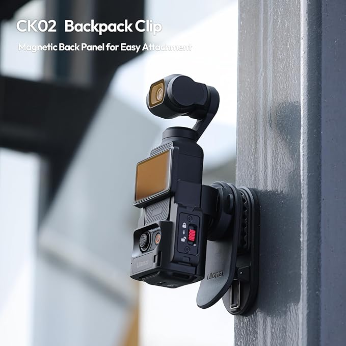 ULANZI CK02 Cka Quick Release Camera Backpack Mount Clip, Magnetic Mount Stand with Standard 1/4" Thread for GoPro Hero, Insta360, DJI Osmo, Action Cameras, Smartphones