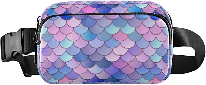 Colorful Mermaid Scale Fanny Pack for Women Men Water Resistant Fashion Waist Packs with Adjustable Strap Belt Bag for Travel Workout Jogging Hiking 21219387