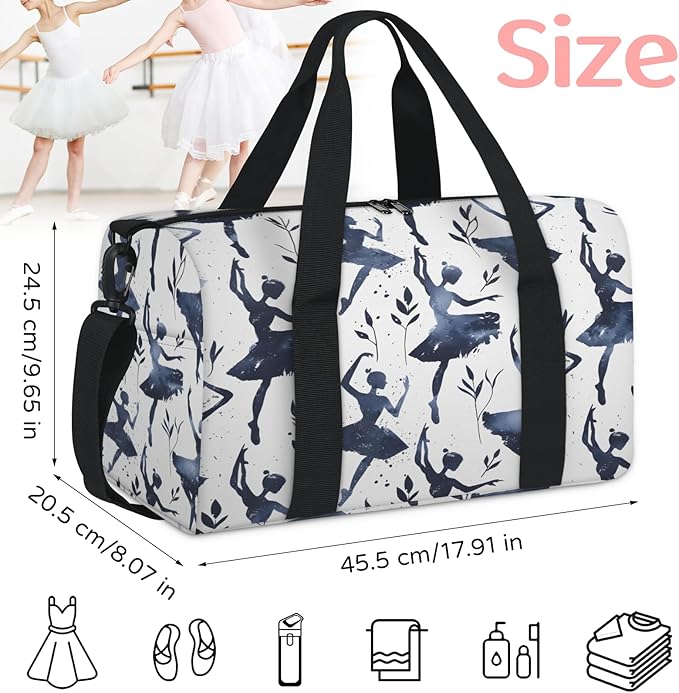 Dance Travel Duffle Bag for Women Men, Overnight Weekender Bag, Carry on Tote for Sport Gym