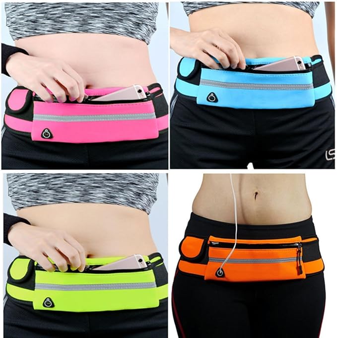 Anti-Theft Invisible Waist Bag, money belt for travel women hidden, hydration belts with water bottle (1, Blue)