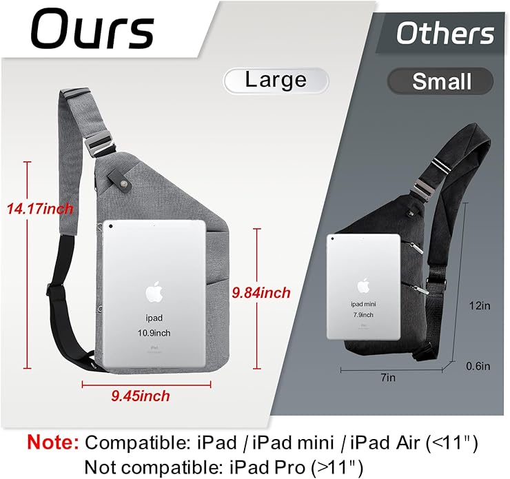 Anti Theft Crossbody Travel Bags Mens Sling Bag Over the Shoulder Bags for Women Gifts for Travelers