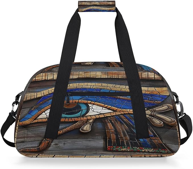 Travel Duffle Bag for travel duffle bag sports Girls Boys Kids Egyptian Eyes Lightweight Overnight Sleepover Weekender Bags Small Dance Gym Sport Bag Teens Carry-On Size Workout Bag