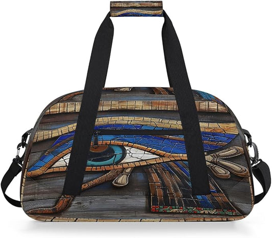 Travel Duffle Bag for travel duffle bag sports Girls Boys Kids Egyptian Eyes Lightweight Overnight Sleepover Weekender Bags Small Dance Gym Sport Bag Teens Carry-On Size Workout Bag