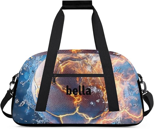 Personalized Boys Gym Bags, Custom Name Sport Bags for Training Travel Overnight Weekender Soccer Theme