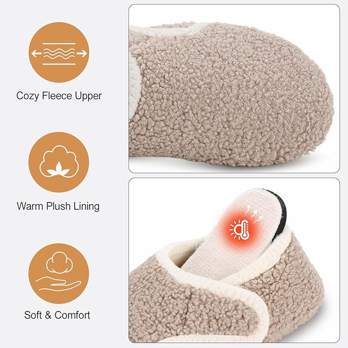 Ultrafun House Slippers for Women Men Slip on Barefoot Slippers Socks Soft Lightweight Rubble Sole House Shoes Indoor/Outdoor