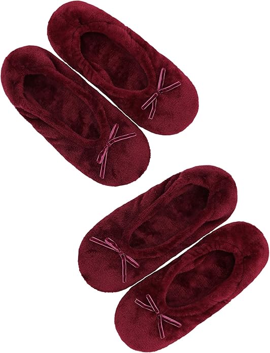 DICUIRD Women's Ballerina Slippers Lightweight House Slippers with Stretchable Heel Design