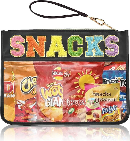 Snack Bags Clear Pouch Travel Makeup Bag Chenille Letter Bags for Zipper Pouch Clear Cosmetic Bag Clearly Tote Bag Makeup Travel Bags for Women