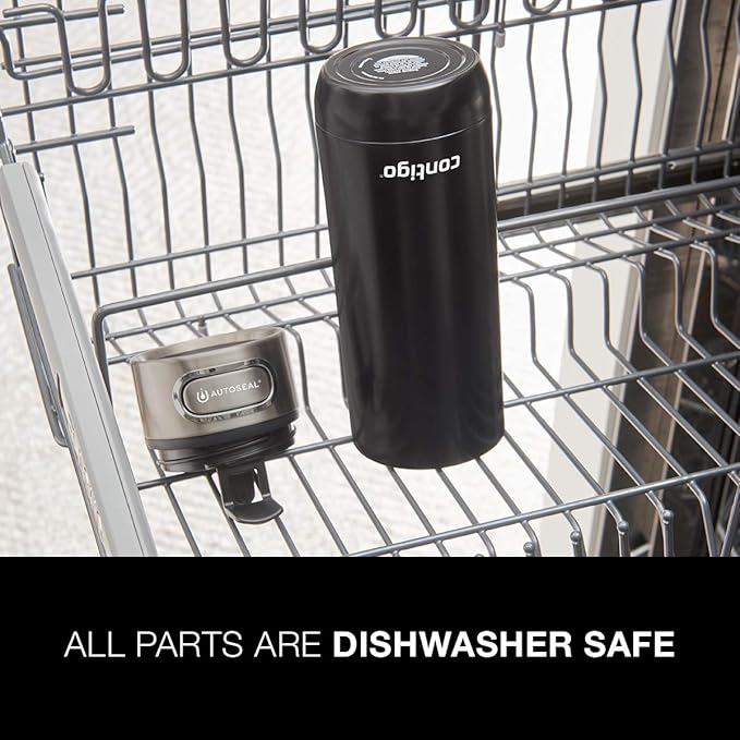 Contigo Luxe AutoSeal 16oz Vacuum-Insulated Stainless Steel Travel Mug, Leak-Proof and Dishwasher Safe, Licorice - Perfect for Hot and Cold Beverages