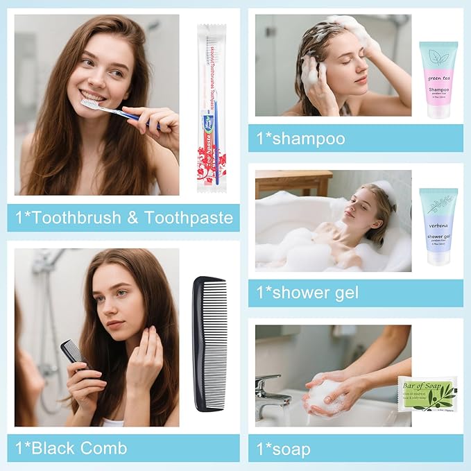 Homeless Hygiene Kit for Donations,Toothbrush Travel Kit Basic Toiletry Kits Care Package Supplies in Zip Pouch,Homeless Kits Travel Toiletry Bulk for Homeless Women (pack of 20)