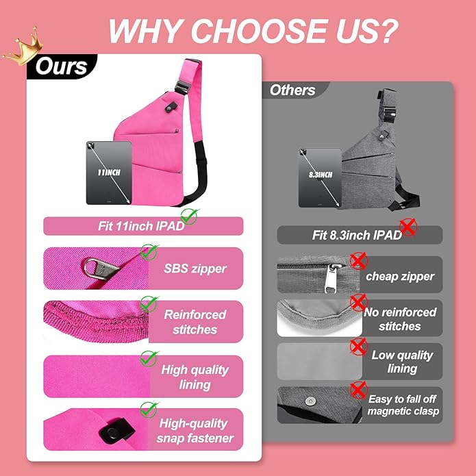 Anti Theft Crossbody Travel Bags Mens Sling Bag Over the Shoulder Bags for Women Gifts for Travelers