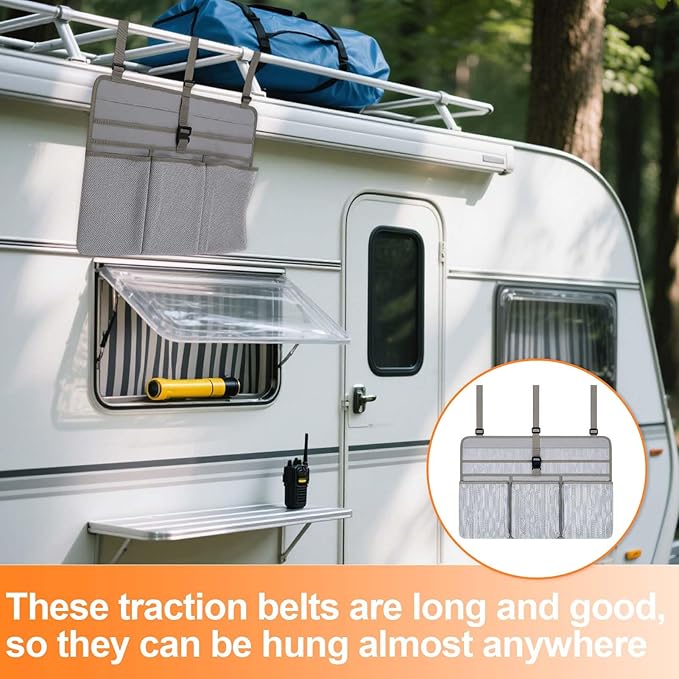 Camping Dish Drying Bag, Collapsible, Portable Mesh Drainer Rack for RV, Travel Trailers & Outdoor Kitchens, Space-Saving, Quick-Dry Organizer for Plates, Cups & Utensils (Gray)