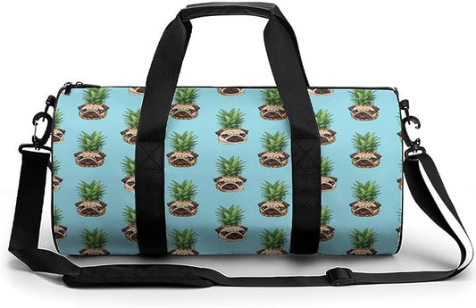 Gym Sports Duffle Bag Pineapple Pug Weekender Carry on Beach Yoga Overnight Luggage Bag Travel Training Workout Bags