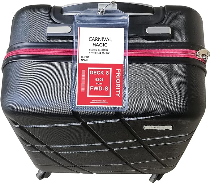 Cruise Luggage Tag Holders for Carnival, Princess & NCL Cruises 8 Packs, Fits All Carnival, Princess & NCL Cruises Line Ships & Tags for Cruises in 2024-2025