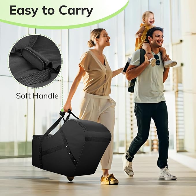 YOREPEK Extendable Infant Car Seat Travel Bag, Fit for Doona, Nuna Pipa, Graco SnugRide 35, UPPAbaby Mesa, Chicco Keyfit 30, Padded Carseat Bags for Air Travel, Car Seat Cover with Storage Bag