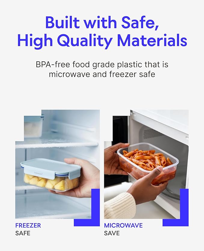LocknLock Classic-Plus Plastic Food Storage Container | Airtight Plastic Food Storage Containers with Lids | BPA Free Stackable Food Storage for Meal Prep, Leakproof, Freezer & Dishwasher Safe, 3.8L