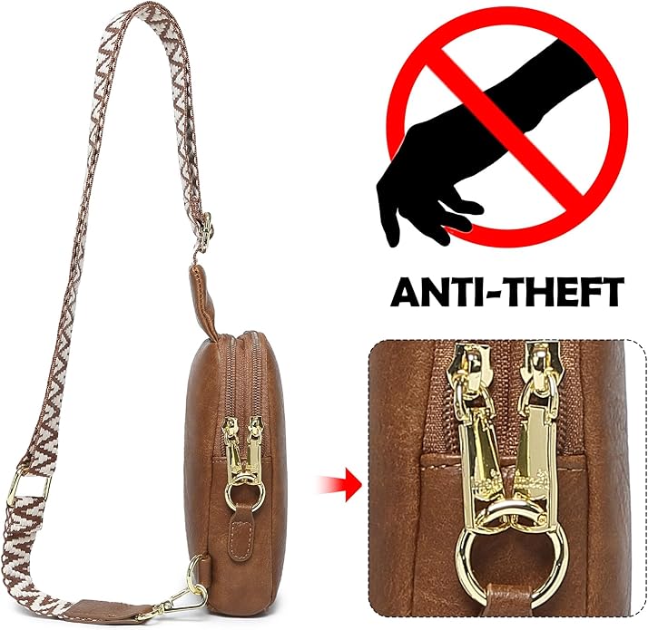 INICAT Small Sling Bag for Women Everyday & Travel Crossbody Bags Lightweight Cross Body Purses Vegan Leather