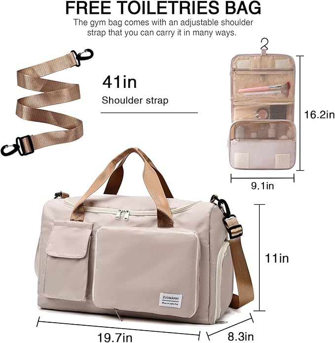 Small Gym Bag for Women, Travel Duffle Bag Carry On Weekender Bag with Shoe Compartment